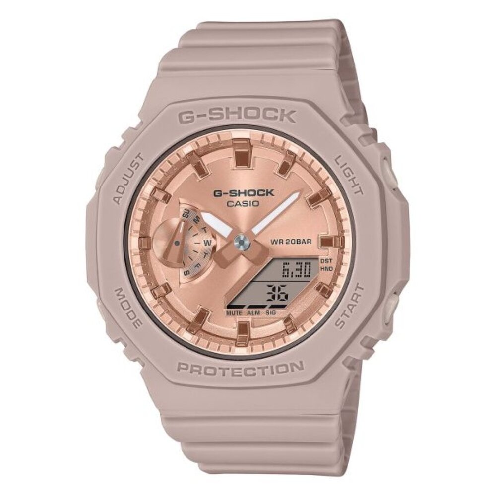 Casio Women's Watch G-Shock Gold Analog-Digital Dial Resin Strap GMAS2100MD-4ACR